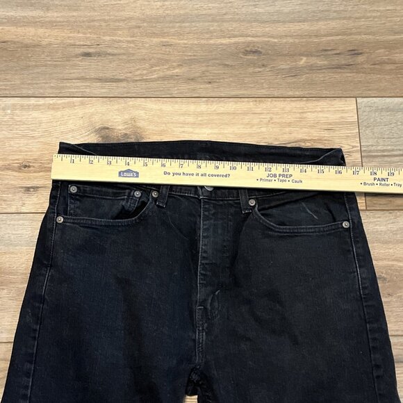 Men's Levis 505 Regular Fit Denim Jeans SZ 34x32 Black Stretch Modern Red Tab - Picture 4 of 13